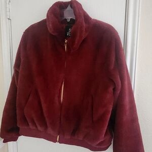 Say What? Burgundy Teddy Jacket